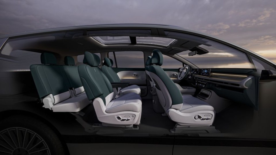 the interior of a car with a sunroof