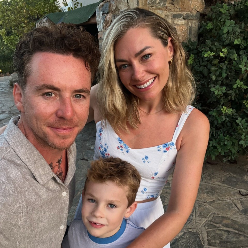 Danny pictured with Georgia and their six-year-old son Cooper before entering the jungle