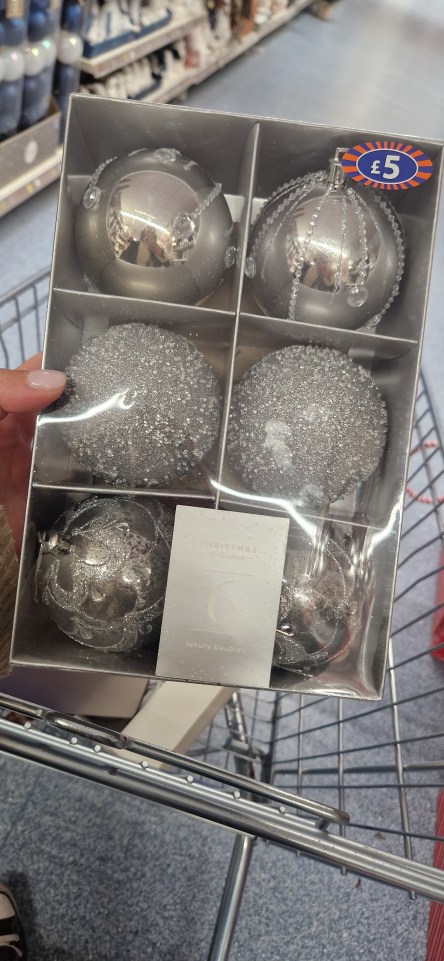 I found a six-pack of baubles priced at £5 in the store, but they were £4 on the app