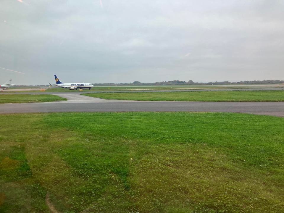 The private terminal has good views of the runway