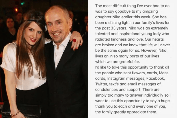 Barry's heartbreaking tribute to his late daughter Danika