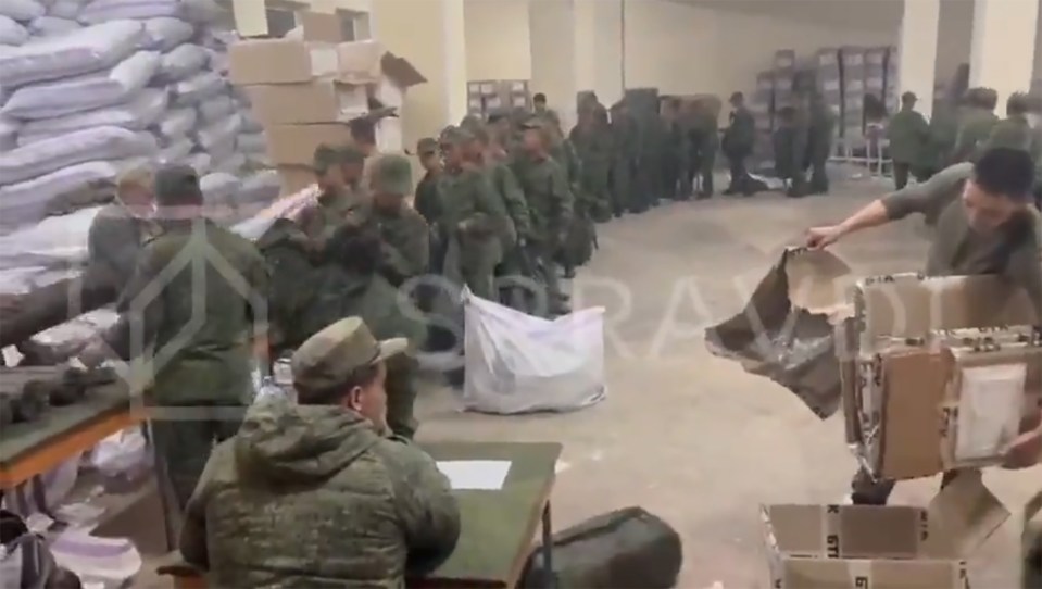 Footage has emerged showing Kim's troops allegedly being trained up inside Russia