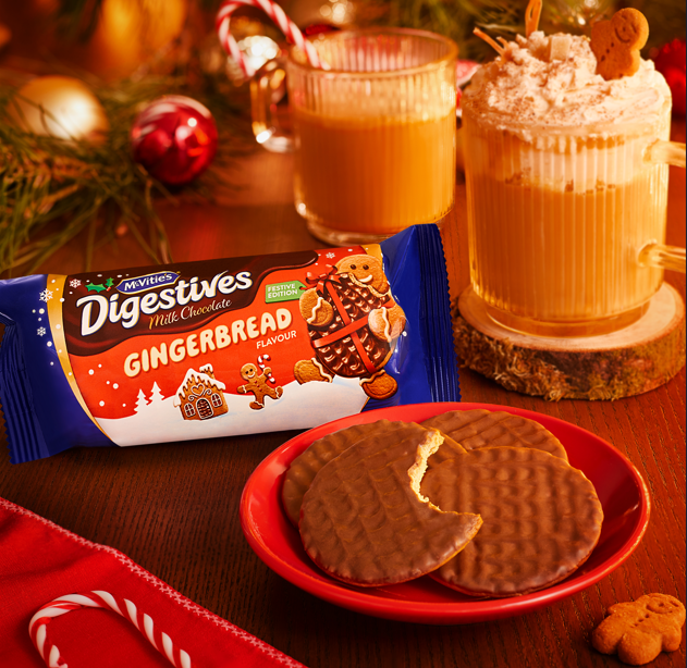 The Gingerbread Digestives are described as having a 'delicious blend of holiday cheer and joy'