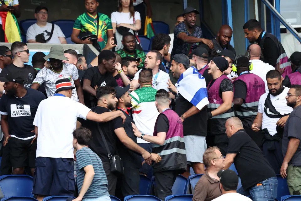 A match between Mali and Israel at the Parc des Princes in July 24 saw brawls up in the stands