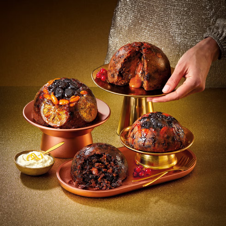 Aldi has a range of centrepiece Christmas puddings and of course brandy butter