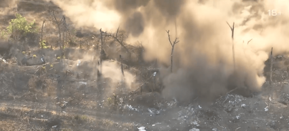 Heavy plumes of smoke filled the trenches as they battle ensued