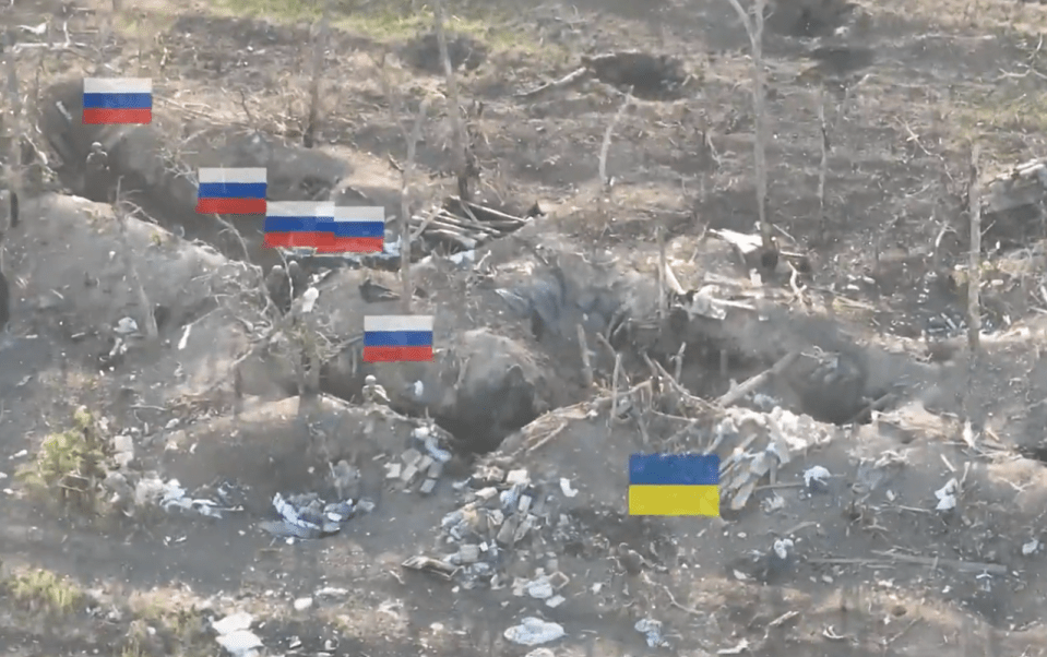 The moment a heroic Ukrainian soldiers battles against six Russians