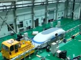 The superfast Chinese shuttle, pictured under construction, is expected to be operational by 2035