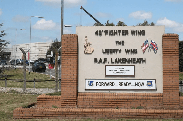 RAF Lakenheath sits close to the pretty village of the same name