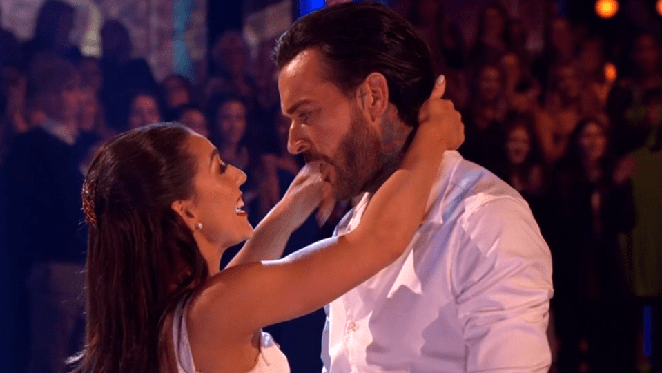 The TOWIE star could be seen struggling not to cry as he apologised to his dance partner