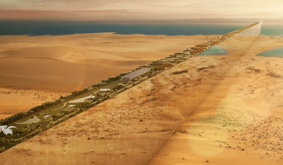 Pictured: The Line (concept image) - a smart city NEOM project under construction in Saudi Arabia