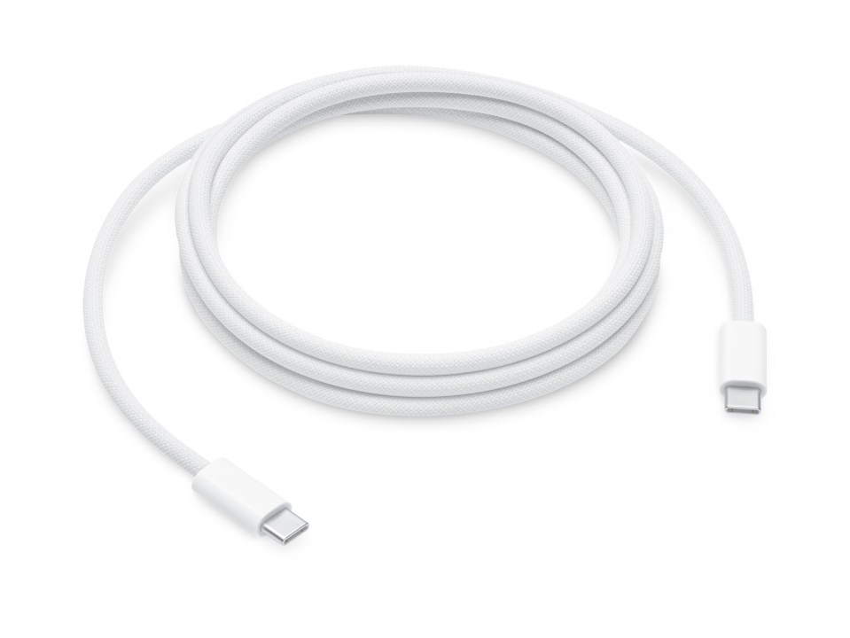 a white cable with two connectors on a white background