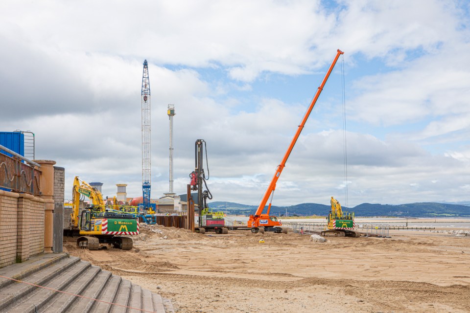 Cranes and diggers replaced the visitors on Rhyl beach earlier this year due to construction work taking place