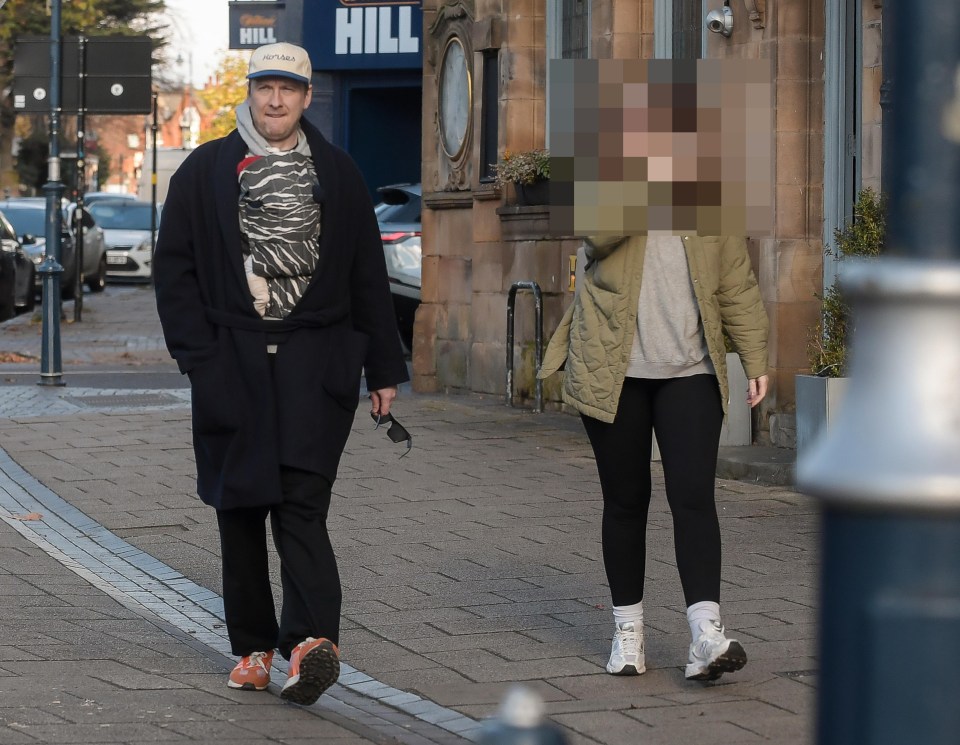 The doting dad was spotted with his family in Birmingham