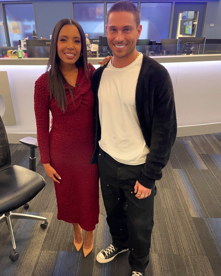 Joey Essex posed up with interviewer Jasmine Simpkins