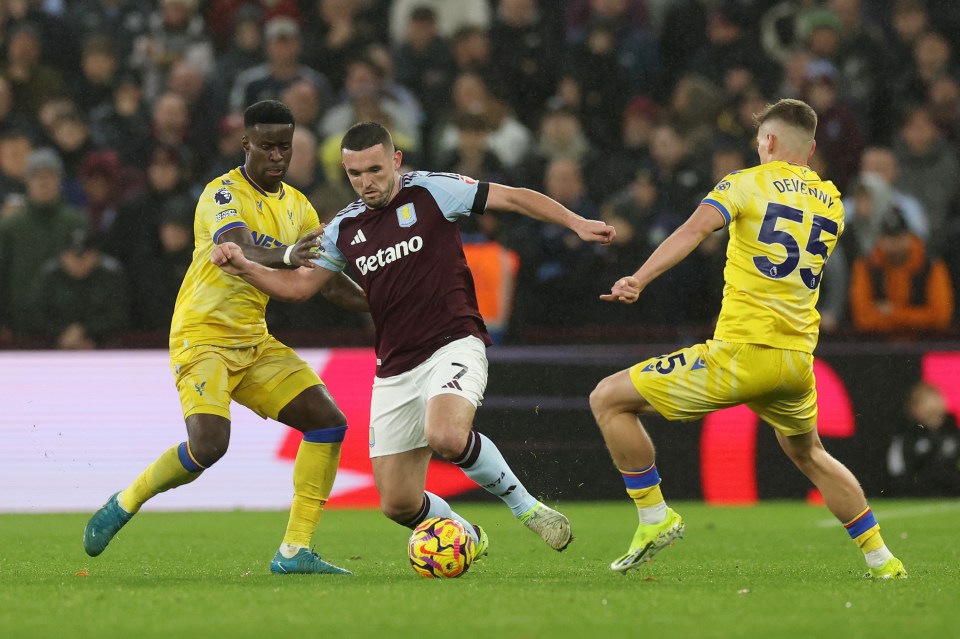 The shocking incident happened after Aston Villa's 2-2 draw with Crystal Palace