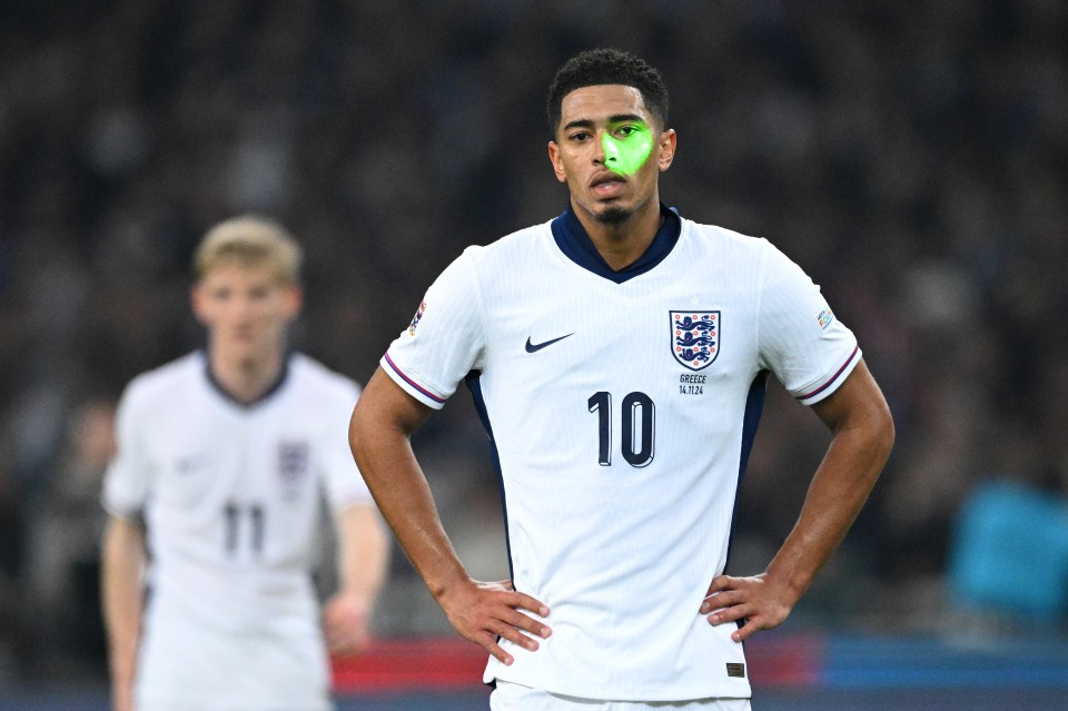 Fans targeted England players with lasers in Greece