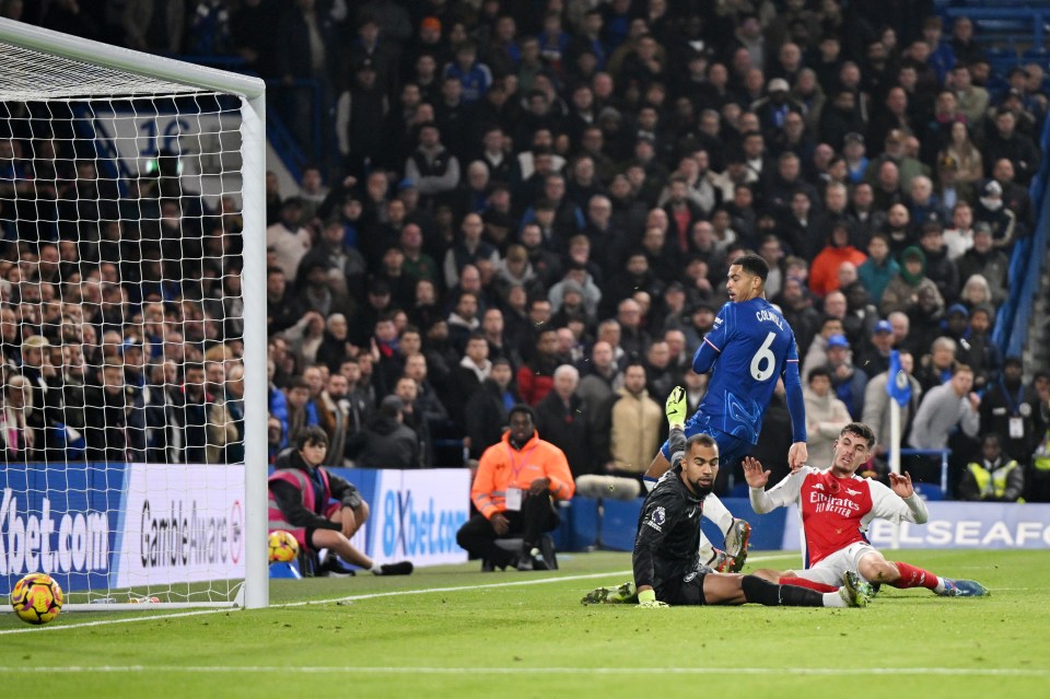 Havertz looked to have given Arsenal the lead against Chelsea