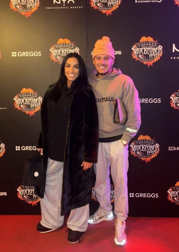 Katie Price and JJ Slater enjoyed a theme park date night at the annual Tulleys Shocktober Fest Theme Park