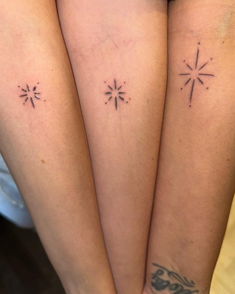 Kerry showed off the matching tattoos she got with her daughters