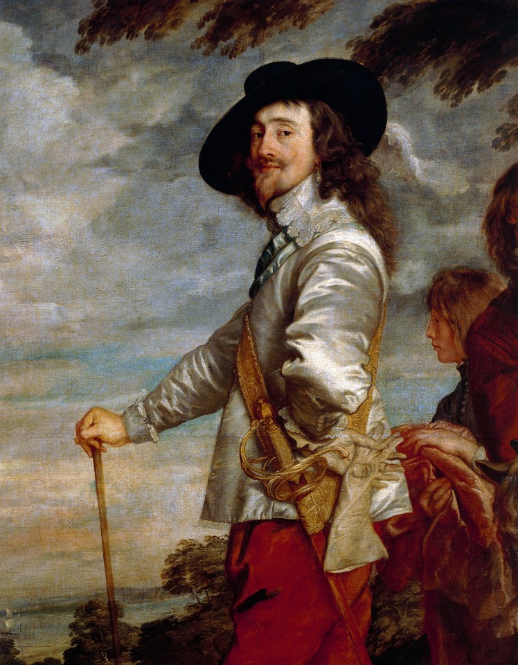 A painting of Charles I, whose blood Jacob has on a hankie