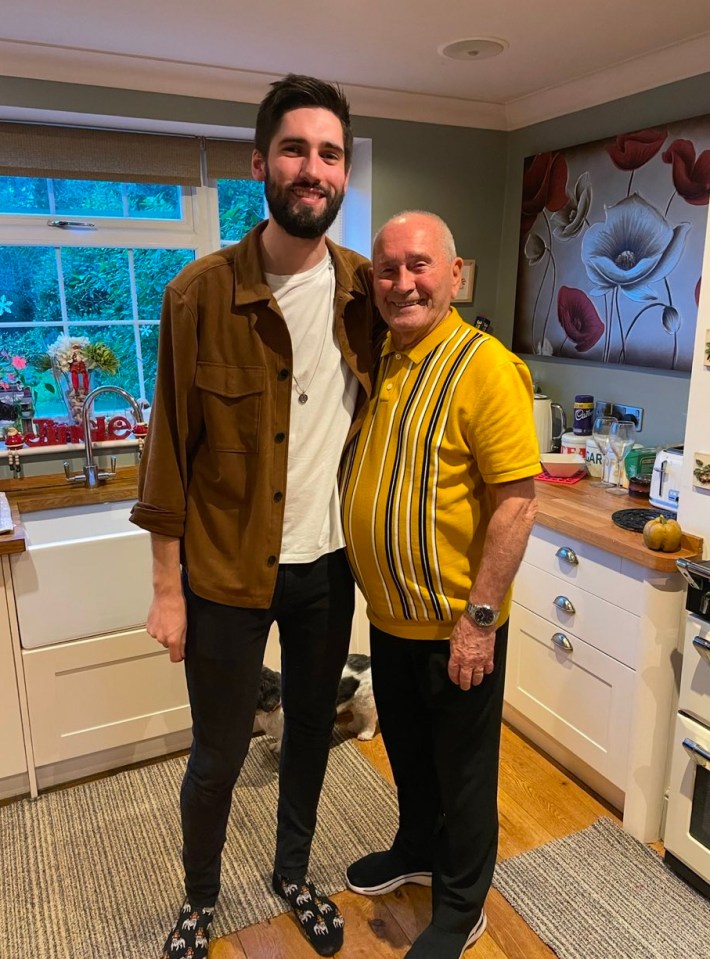 Tommy Cannon has posed with his 6ft 6in tall son