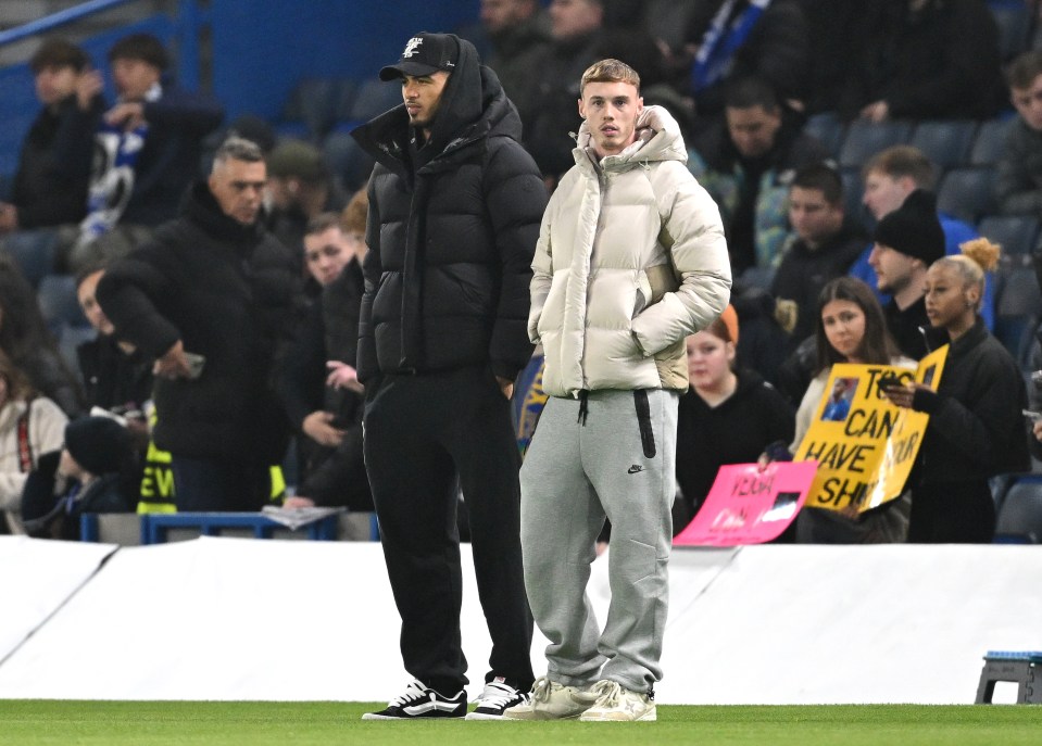 Palmer was moving freely as he watched Chelsea vs Noah in the conference league