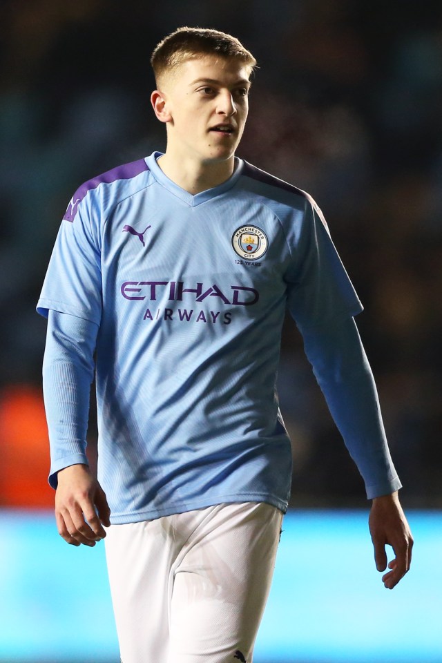 Liam Delap of Manchester City during an FA Youth Cup match.