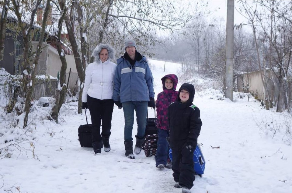 Enjoying the snow in Romania in 2018