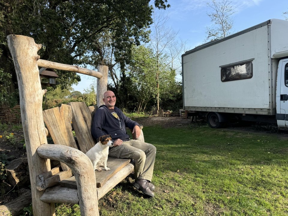 The laidback guy keeps doggers and fly-tippers away living where he does