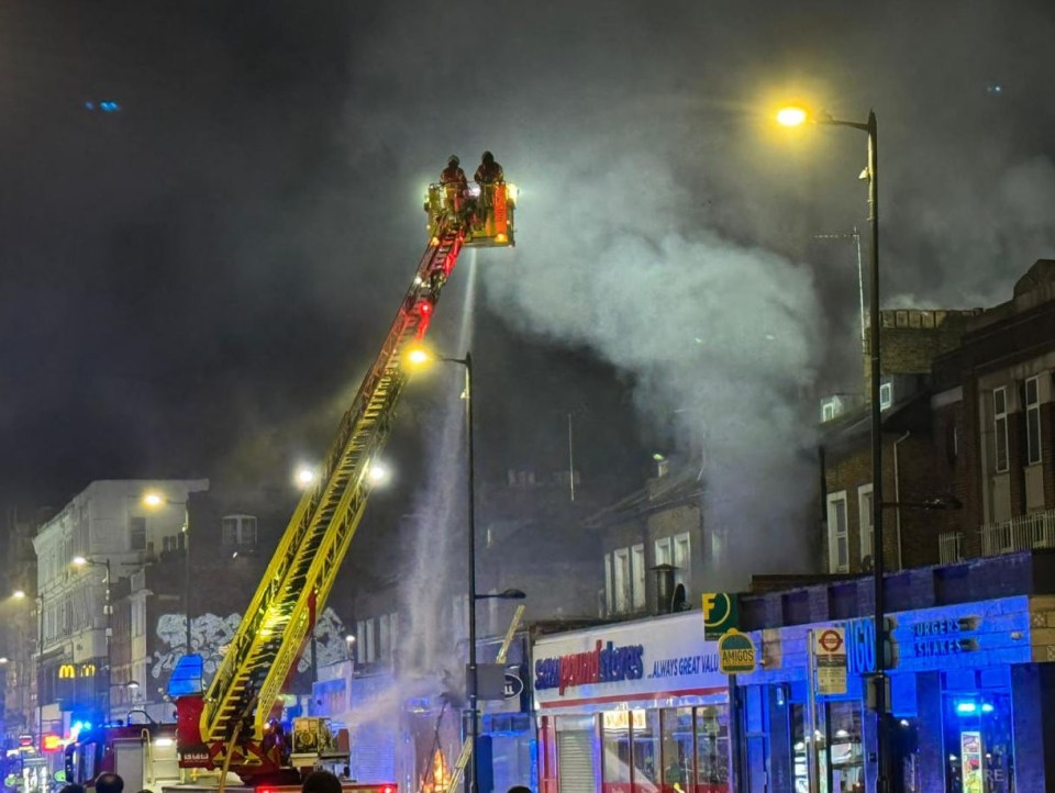 Firefighters battled the blaze in Holloway, north London