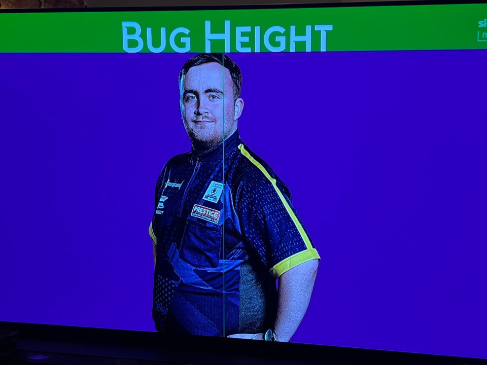 Sky Sports accidentally had the words 'bug height' in a graphic about Luke Littler