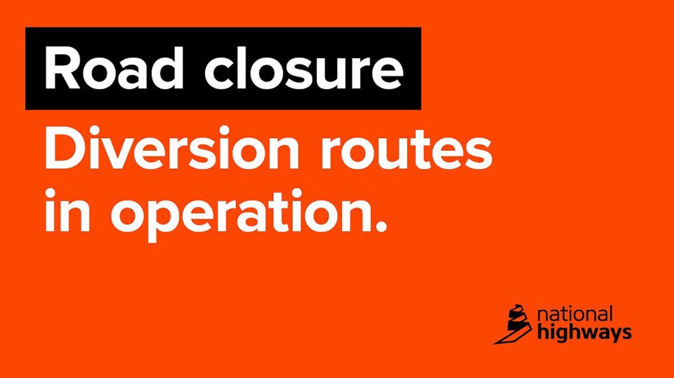 National Highways posted on X warning drivers of approximately one mile of congestion when approaching the closure