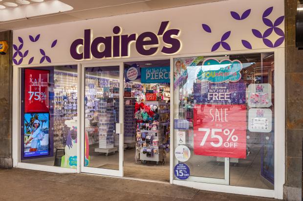 a store called claire 's has a sale going on