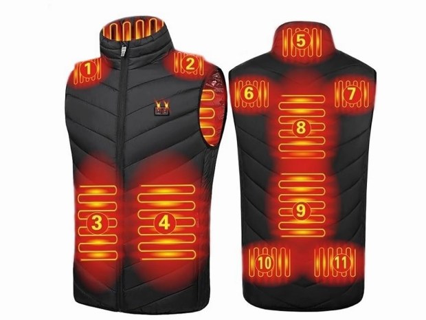 a black vest with numbers 1 through 11 on it