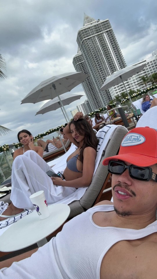 Maya Jama and Craig Mitch enjoying a break with friends in Miami