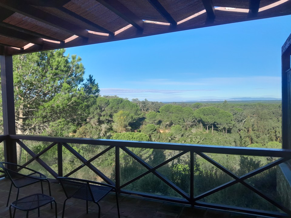 The lush views from the balcony at A Serenada Enoturismo