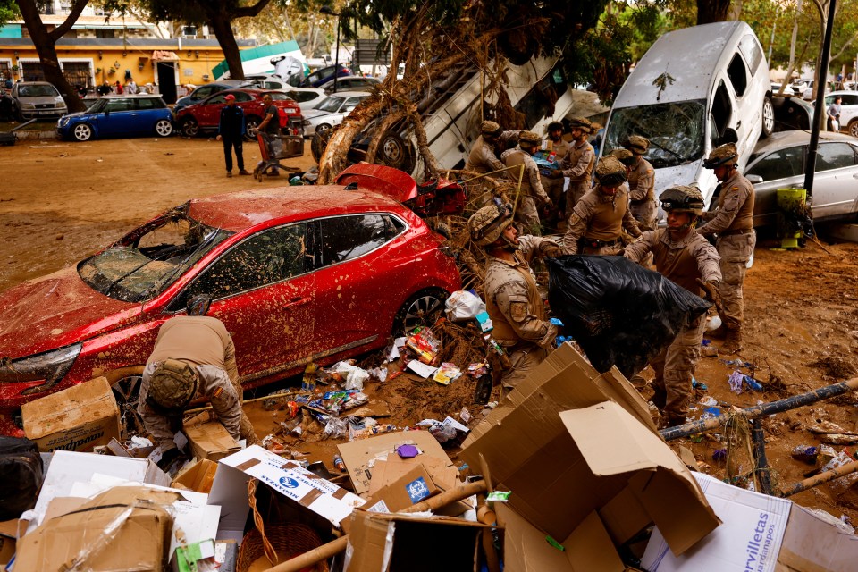 The Spanish Army is now helping with the cleanup