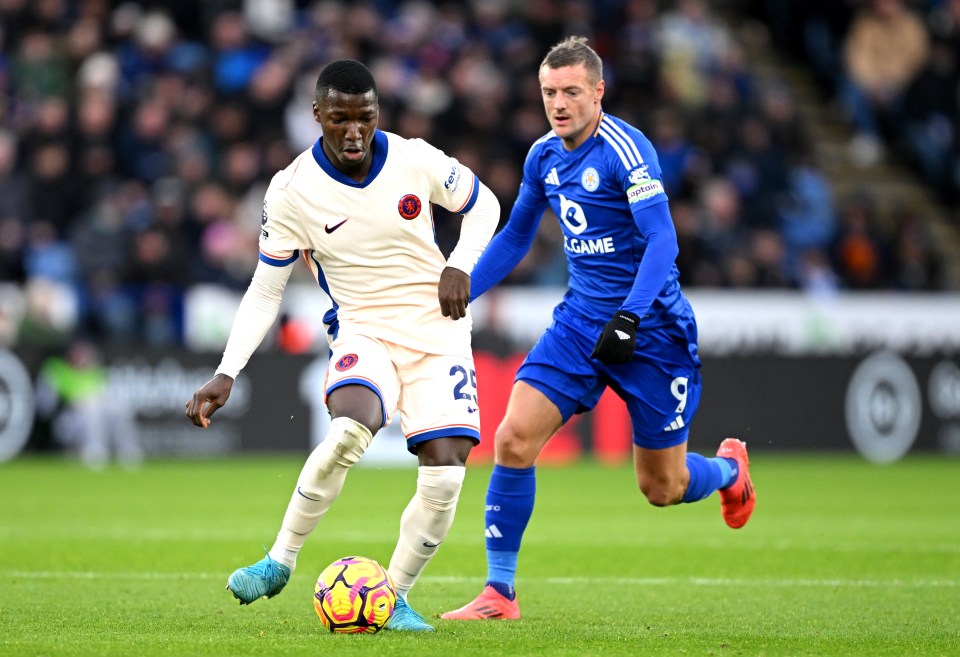 Jamie Vardy was subbed in the second half of the match