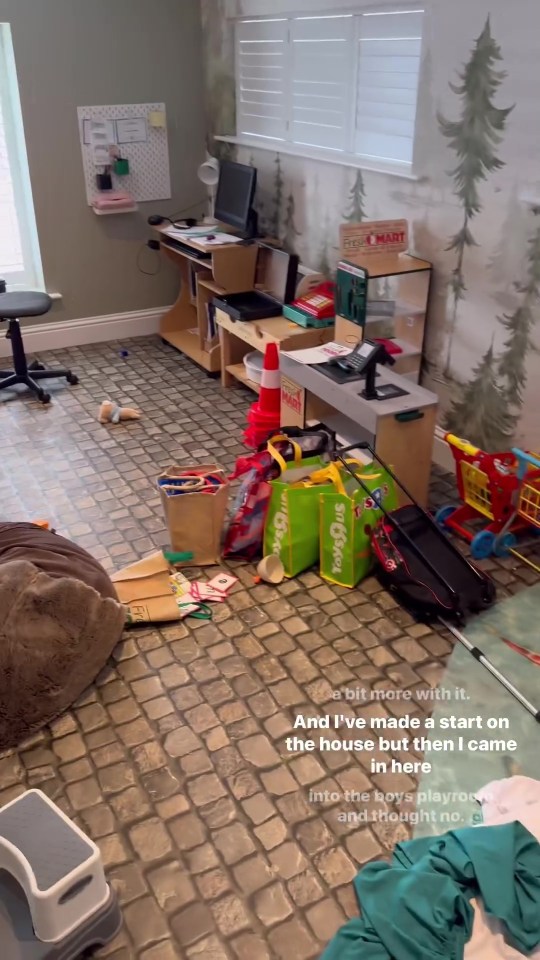 Mrs Hinch showed just how messy her house can really get as she showed the boys playroom