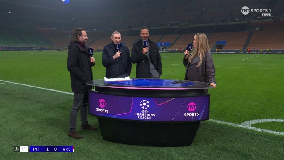 The former centre-backs were on punditry duty at San Siro