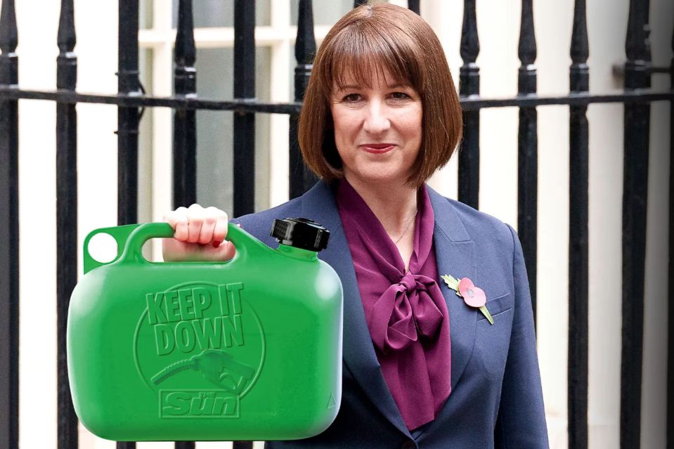 a woman holding a green container that says keep it down