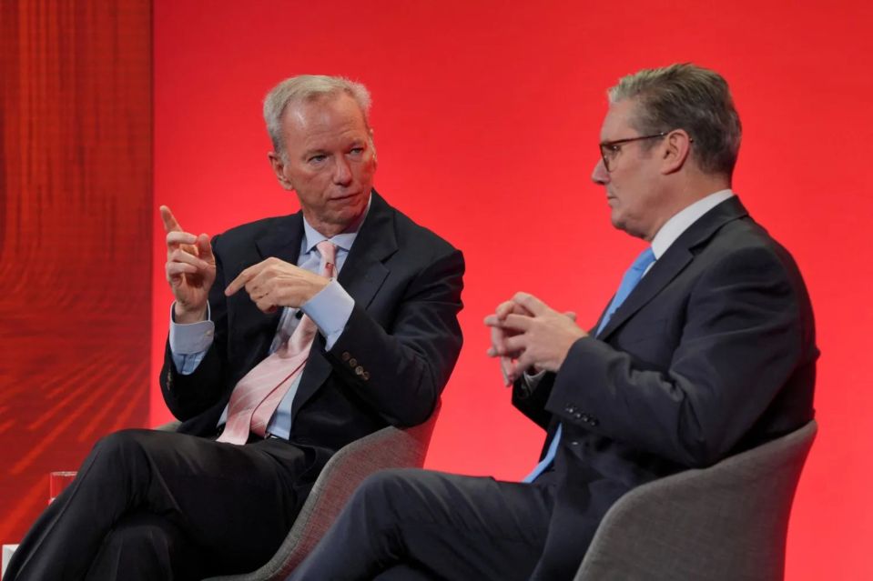 Eric Schmidt attended a conference to encourage people to invest in Britain in October 2024