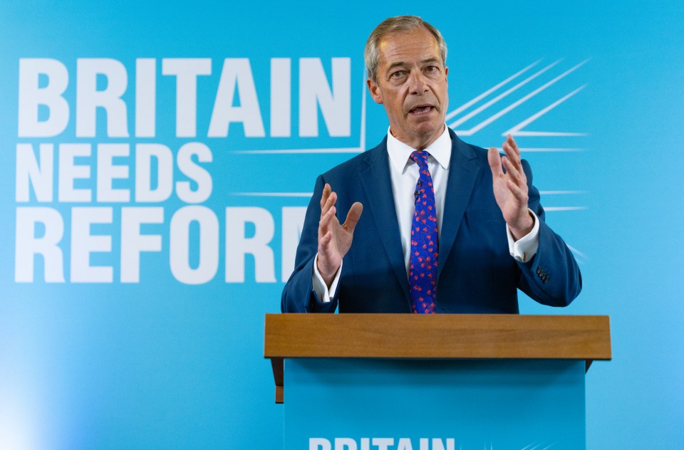 Nigel Farage speaks at the Reform Party election launch in June 2024