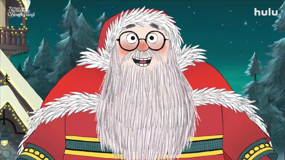 a cartoon of santa claus from the hulu christmas wonderland