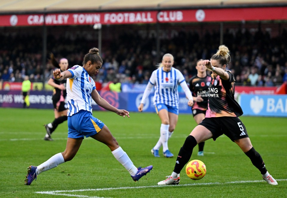 Parris was on target for Brighton scoring in their 1-0 win against Leicester