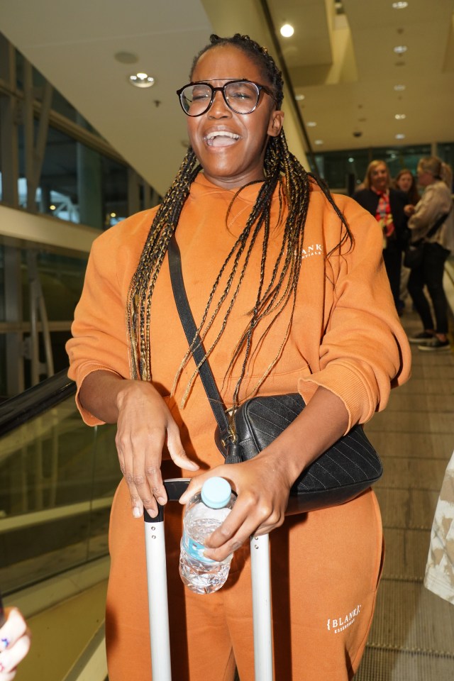 Oti Mabuse arrives at Brisbane Airport for I'm A Celebrity today