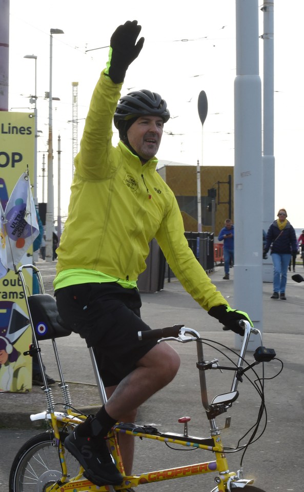 He broke down in tears after crossing the finish line and being told the fundraising amount