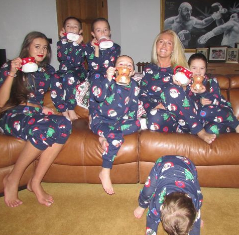 Paris Fury gathered her kids together for a family snap as they sported matching Christmas PJs from Primark