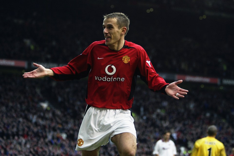 Phil Neville started in the defence for United against Ipswich in 2002